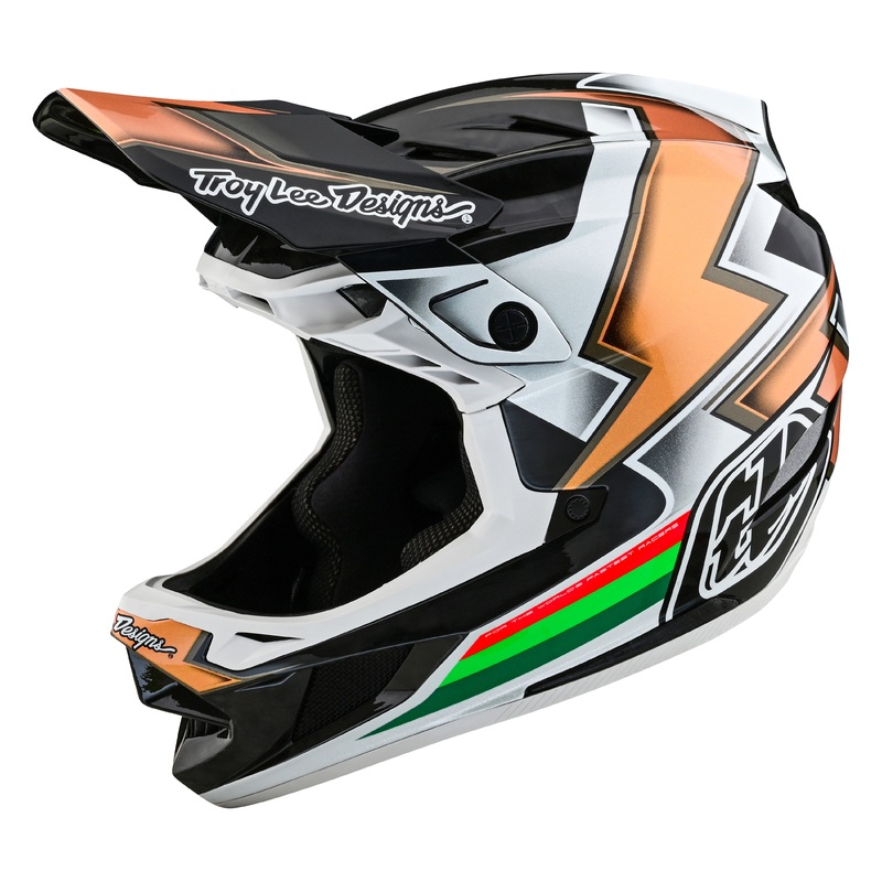 Troy Lee Designs D4 Carbon Full Face Helmet with MIPS - Ever - Black-Gold