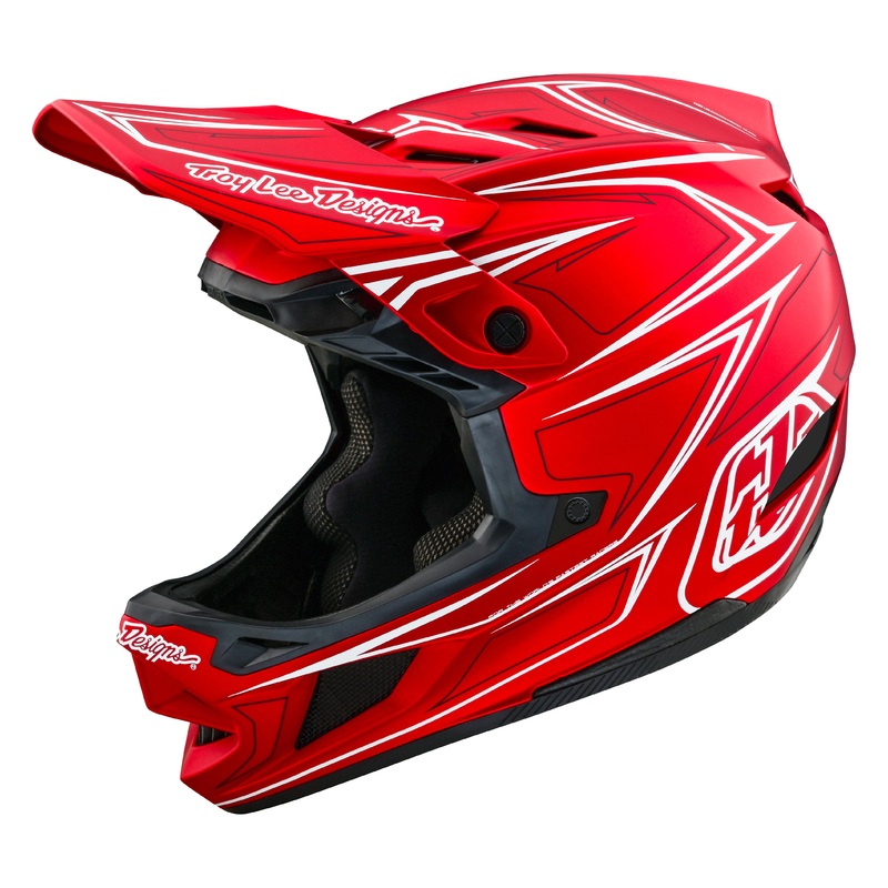 Troy Lee Designs D4 Composite Full Face Helmet with MIPS - Pinned - Red