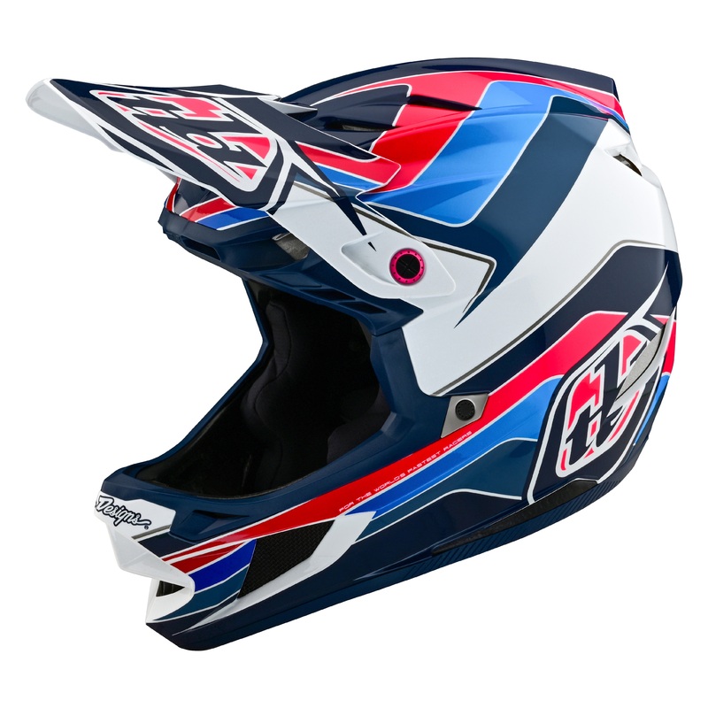 Troy Lee Designs D4 Polyacrylite Full Face Helmet with MIPS - Block - Blue-White