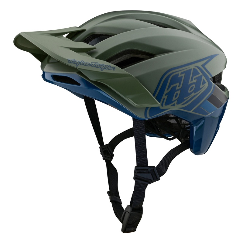 Troy Lee Designs Flowline SE MTB Helmet - Badge - Olive-Indigo