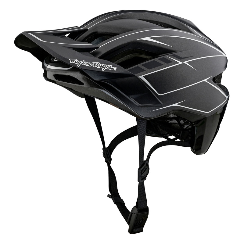 Troy Lee Designs Flowline SE MTB Helmet - Badge - Pinstripe - Charcoal-Black