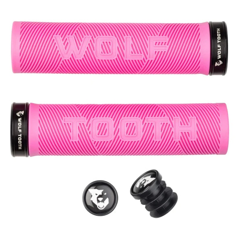 Wolf Tooth Components Echo Lock-On MTB Grips  Pink