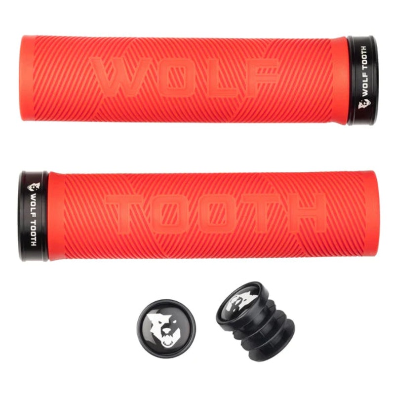Wolf Tooth Components Echo Lock-On MTB Grips  Red