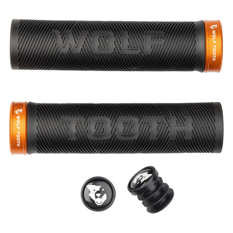 Wolf Tooth Echo Lock-On MTB Grips  Black-Orange